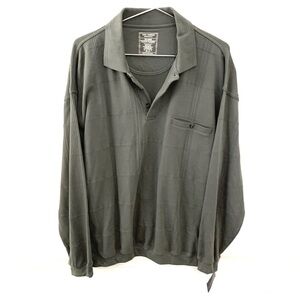 SAFE HARBOR SPORTSWEAR Safe Harbor Long Sleeve Button Down Polo, green